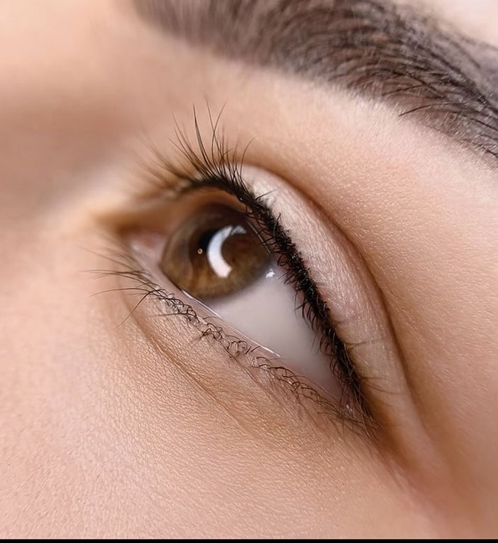Permanent eyeliner lash enhancement at Dawn Marie Studio