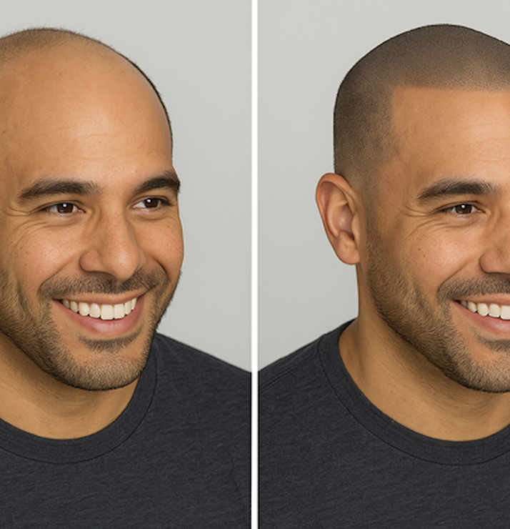 Scalp micropigmentation result on a man